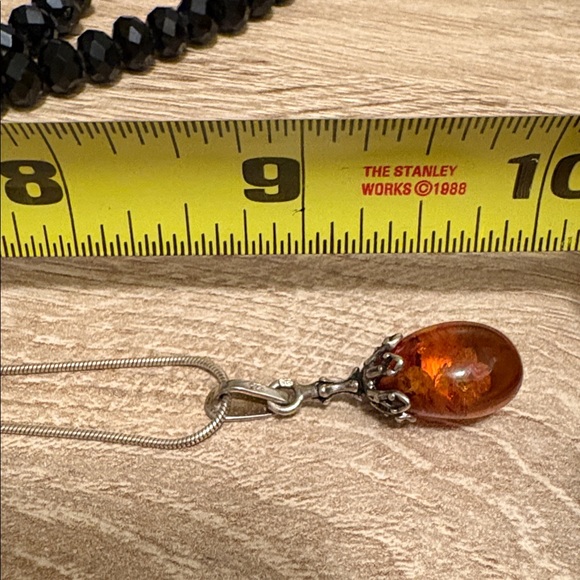 925 Baltic Amber pendant and chain vintage - Picture 6 of 6